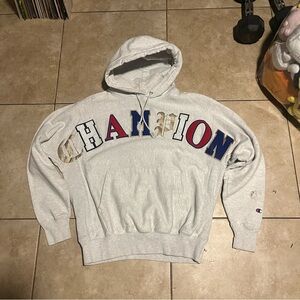 Champion Spellout Hoodie Size Large